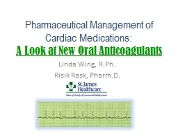 Pharmaceutical Management of Cardiac Medications: