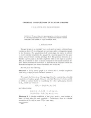 CHORDAL COMPLETIONS OF PLANAR GRAPHS F
