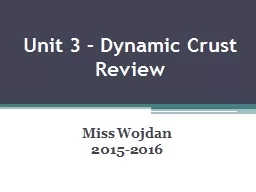 Unit 3 – Dynamic Crust Review