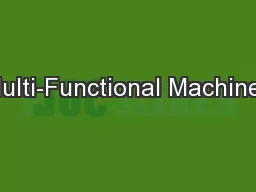 Multi-Functional Machines