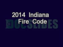 2014  Indiana  Fire  Code