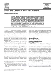 Acute and Chronic Chorea in Childhood Donald L