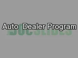 Auto  Dealer Program