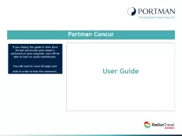 Portman Concur User Guide
