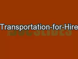Transportation-for-Hire