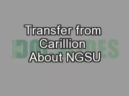 Transfer from Carillion About NGSU