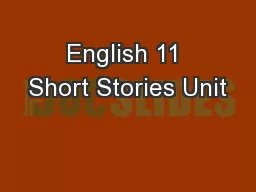English 11 Short Stories Unit