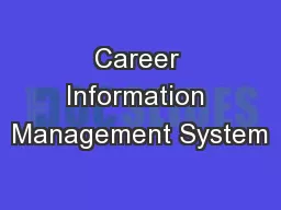 Career Information Management System