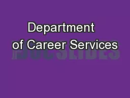 Department  of Career Services