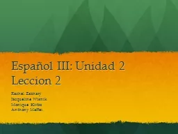 Español  III:  Unidad  2