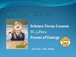 Elementary Science Science Focus Lesson