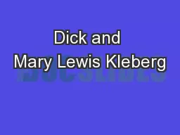Dick and Mary Lewis Kleberg