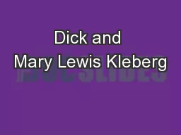 Dick and Mary Lewis Kleberg