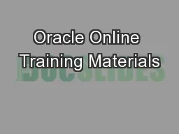 Oracle Online Training Materials