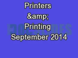 Printers & Printing September 2014