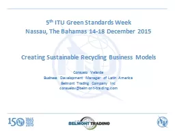 5 th  ITU Green Standards Week