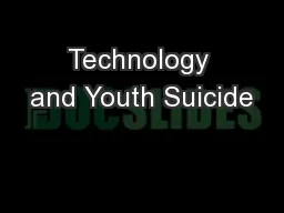 Technology and Youth Suicide