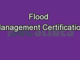 Flood Management Certification
