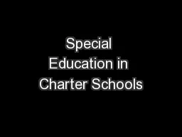 Special Education in Charter Schools