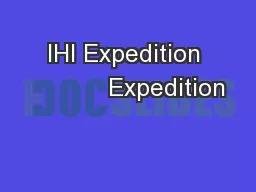 IHI Expedition            Expedition