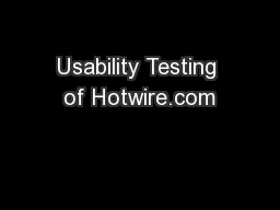 Usability Testing of Hotwire.com