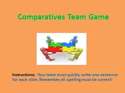 Comparatives Team  Game
