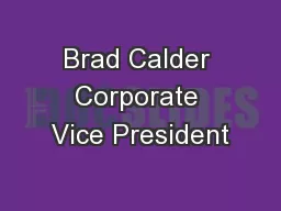 Brad Calder Corporate Vice President