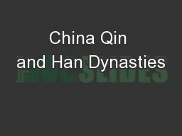 China Qin and Han Dynasties