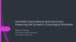 Translation Equivalence and Synonymy: