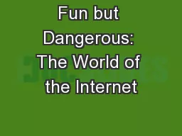 Fun but Dangerous: The World of the Internet