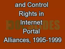 O wnership and Control Rights in Internet Portal Alliances, 1995-1999