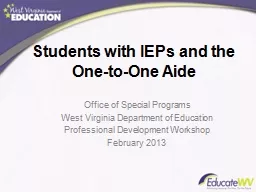 Students with IEPs and the One-to-One Aide