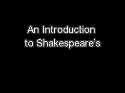 An Introduction to Shakespeare’s