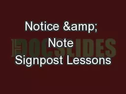 Notice & Note Signpost Lessons