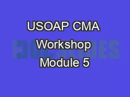 USOAP CMA Workshop Module 5
