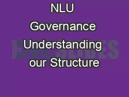 NLU Governance Understanding our Structure
