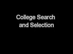 College Search and Selection