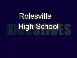Rolesville   High School