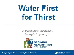 Water First  for Thirst A community movement