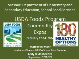 Missouri Department of Elementary and Secondary Education, School Food Services
