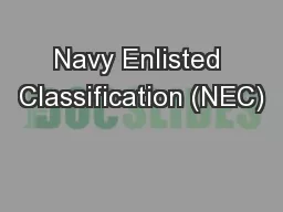 Navy Enlisted Classification (NEC)