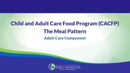 Child and Adult Care Food Program (CACFP)