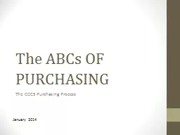 The ABCs OF  P URCHASING
