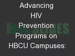 Advancing HIV Prevention Programs on HBCU Campuses: