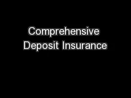 Comprehensive Deposit Insurance