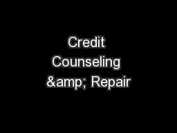 Credit Counseling & Repair