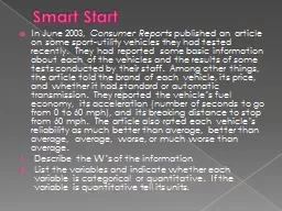 Smart Start In June 2003,