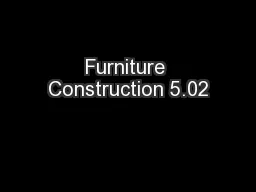 Furniture Construction 5.02