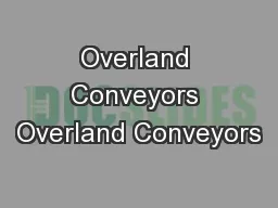 Overland Conveyors Overland Conveyors