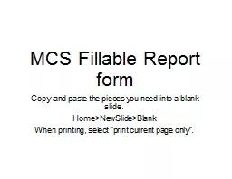 MCS Fillable Report form